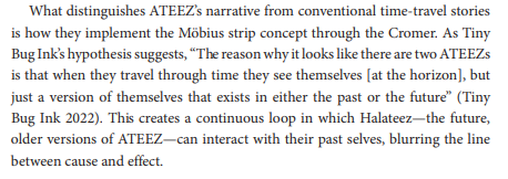 ItsTheTinyBug's tweet photo. I am citied many times and quoted in a real life actual book????
what. 
And I bought it. AND IT'S REALLY GOOD??
Critical Approaches to Transmedia Storytelling in K-Pop - Anthology by Nicholas E. Miller, the Ateez essay I'm in is: Breaking the Linear Timeline by Agnese Dionisio https://t.co/4GvO3tc3qM