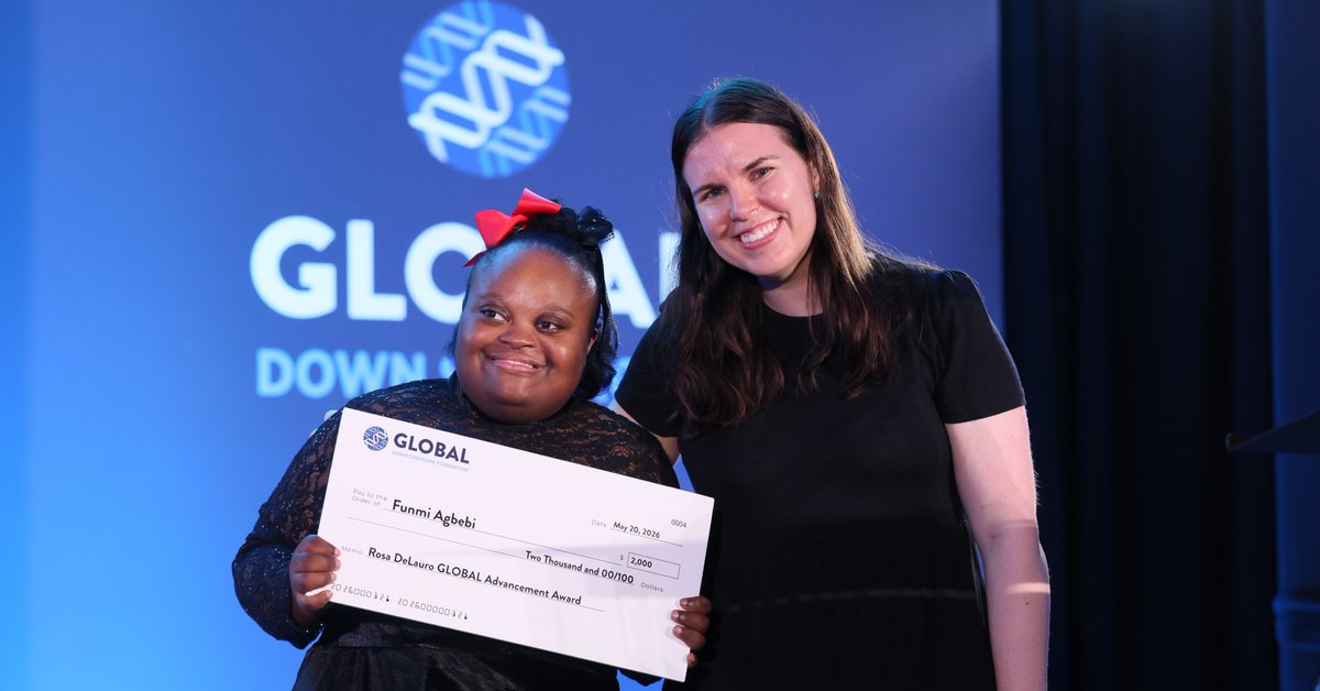 GDSFoundation's tweet photo. 🏆Continuing the celebration of our #AcceptAbilityGala last week!💜Congrats to inaugural GLOBAL Advancement Awardees Funmi Agbebi &amp; Monica Evans — inspiring self-advocates pursuing their dreams &amp; creating brighter futures for the Down syndrome community 💙 https://t.co/dXumhAnKPD https://t.co/n3fiUvMaSC