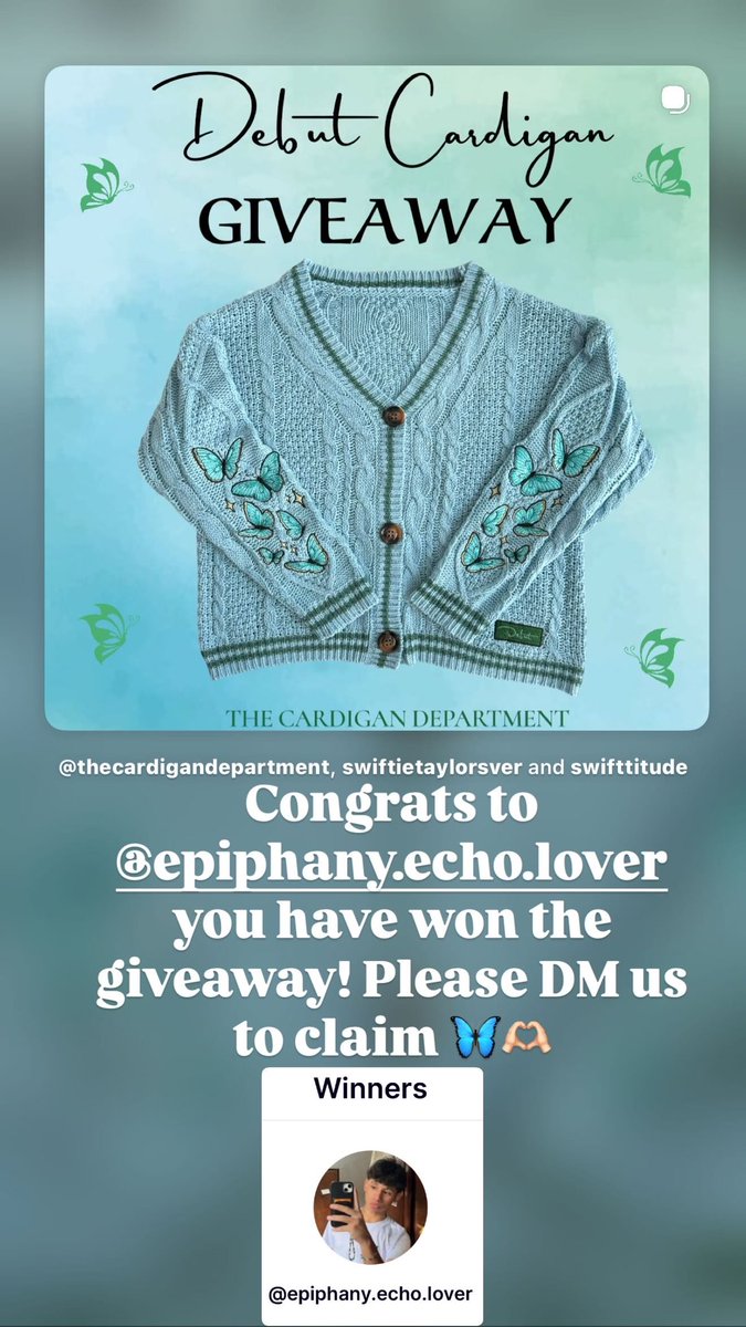 TCD_INT's tweet photo. Congrats to Joa on Instagram they have won the Debut Cardigan Giveaway! 

For our next giveaway we will be hosting two separate giveaways not with combined entries from both platforms 🫶🏻 https://t.co/fRbA81IxNf