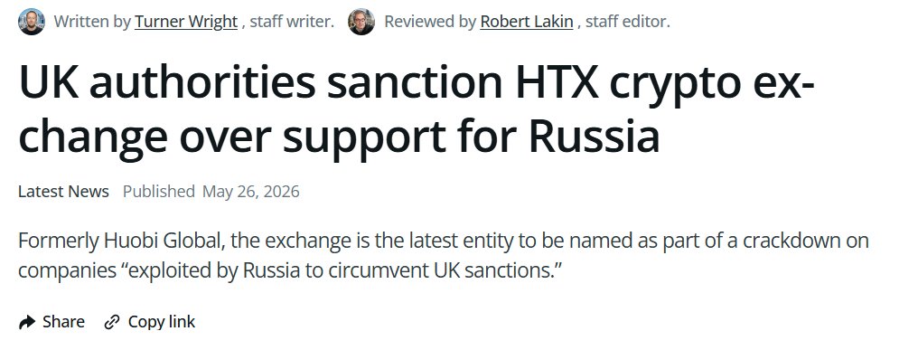 Connectioncapit's tweet photo. The UK recently sanctioned HTX, which was actively used by Justin Sun to move money around. Now the crypto market is wobbly and USDT is slightly off-peg. This is not a coincidence.

Tron is the #2 blockchain by USDT supply. In turn, Tron is allegedly controlled by Justin Sun. If Justin is no longer able to move money around as freely because of the HTX sanctions, TRX could be at risk. 

Some of you might recall Tether had introduced an emergency liquidity migration tool in March 2024, just two weeks after Circle discontinued USDT support (which happened after US regulatory scrutiny). 

To refresh your memory, the emergency liquidity migration tool allows USDT holders on chains experiencing issues to migrate their USDT to functional chains. An escape hatch if Tron ever goes down?