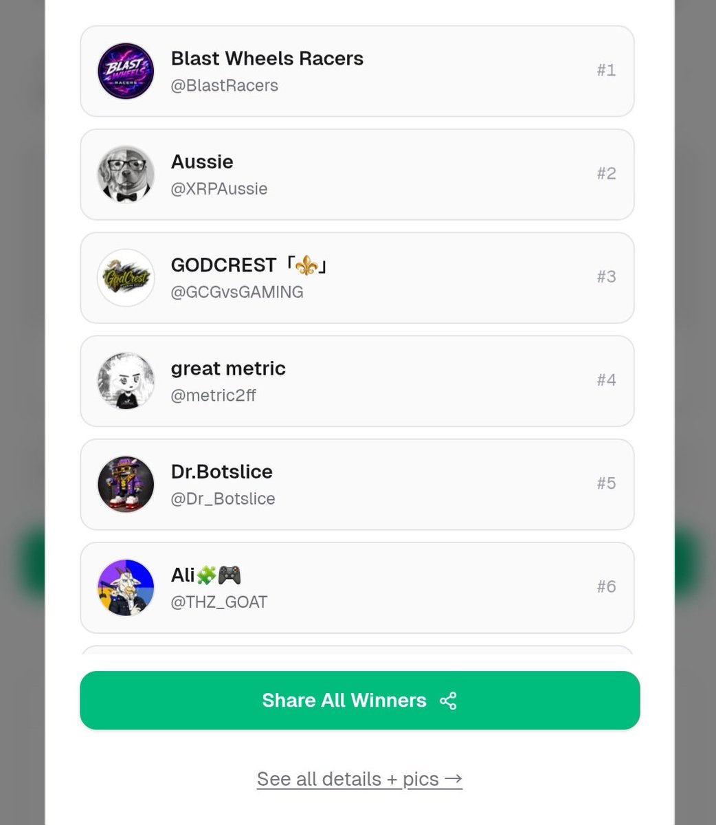 BlastRacers's tweet photo. Free Racer Winners! 🏆🔥

The X picker picked me and @outlawthethird twice so I'll contribute those spots to 

@Krill_lord &amp; @bballinramen 
For constantly grinding with us!

Thanks everyone for joining the giveaway, please DM to claim! ❤️‍🔥 https://t.co/kHZzFwoJeu