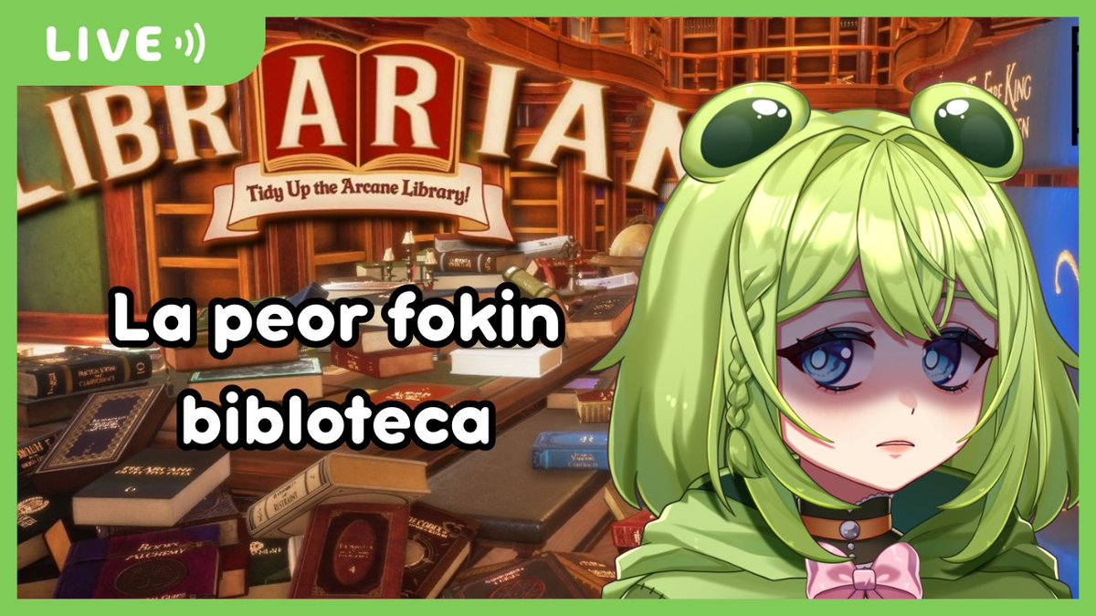 IkehanaKeri's tweet photo. Me dieron las llaves de una biblioteca arcana mágica y me dijeron: ordénala y no rompas nada T_T 📚✨ 
Y YO NI LIMPIO MI CUARTO 

Hoy probamos un juego nuevo: Librarian: Tidy Up the Arcane Library~
voy a terminar quemando los libros sagrados :3c

Lleguen ya al pantano!!!
👇👇👇 https://t.co/PLzOwOV2HV