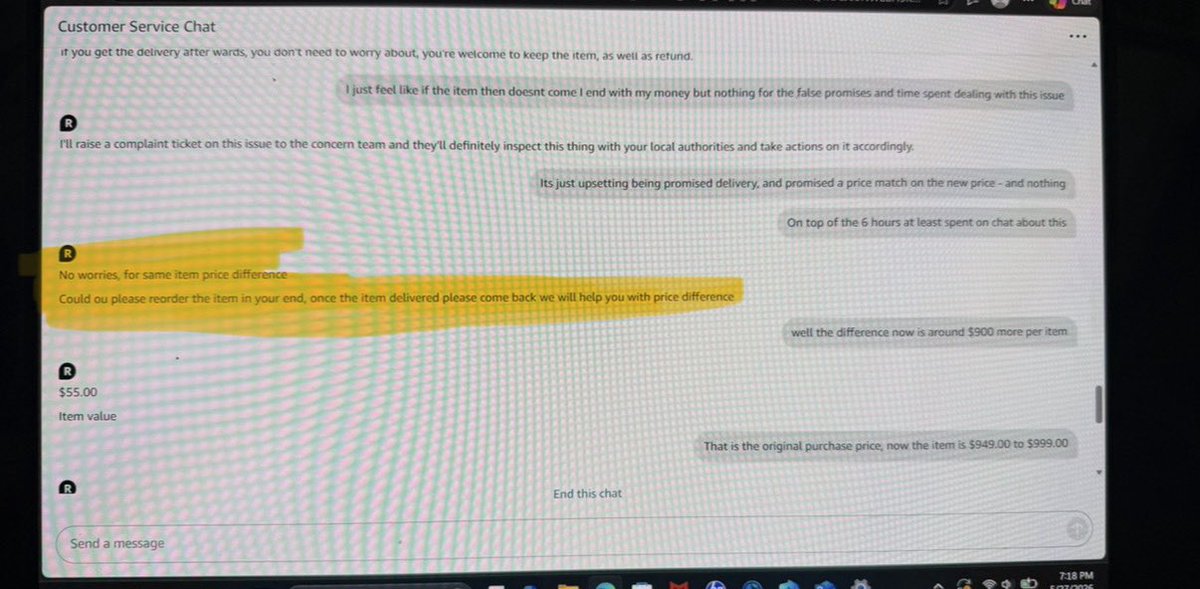 PapadripT's tweet photo. @AmazonHelp @amazon 

Let’s hope you guys can figure this out for me. Been promised multiple things here by customer service associates but nobody has actually honored these things. 

I don’t want to go back and forth I want a resolution especially given the pictures provided. https://t.co/YhMyWR0E3m