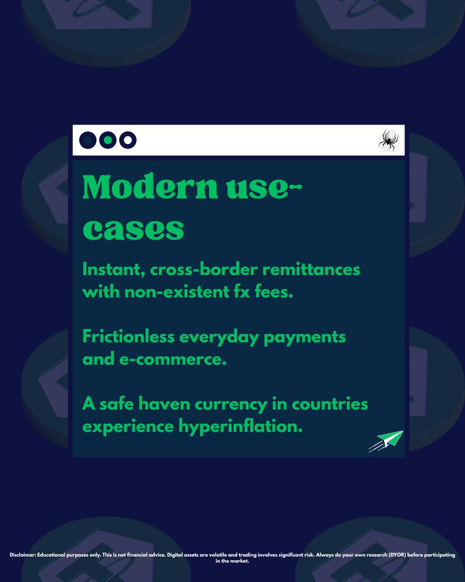 CobWeb_Pay's tweet photo. Tether (solana:Es9vMFrzaCERmJfrF4H2FYD4KCoNkY11McCe8BenwNYB ) explained simply. 🧵👇
1/ Pegged 1:1 with the US Dollar to eliminate volatility. 
2/ Backed by real fiat reserves and bonds. 

3/ Used globally for instant, low-fee money transfers.

📲 Ready to swap? Download CobWeb Pay to exchange your AUD directly to USDT in seconds.

(DYOR / Not financial advice)

#Tether #USDT #Crypto101 #CobWebPay #CryptoAus