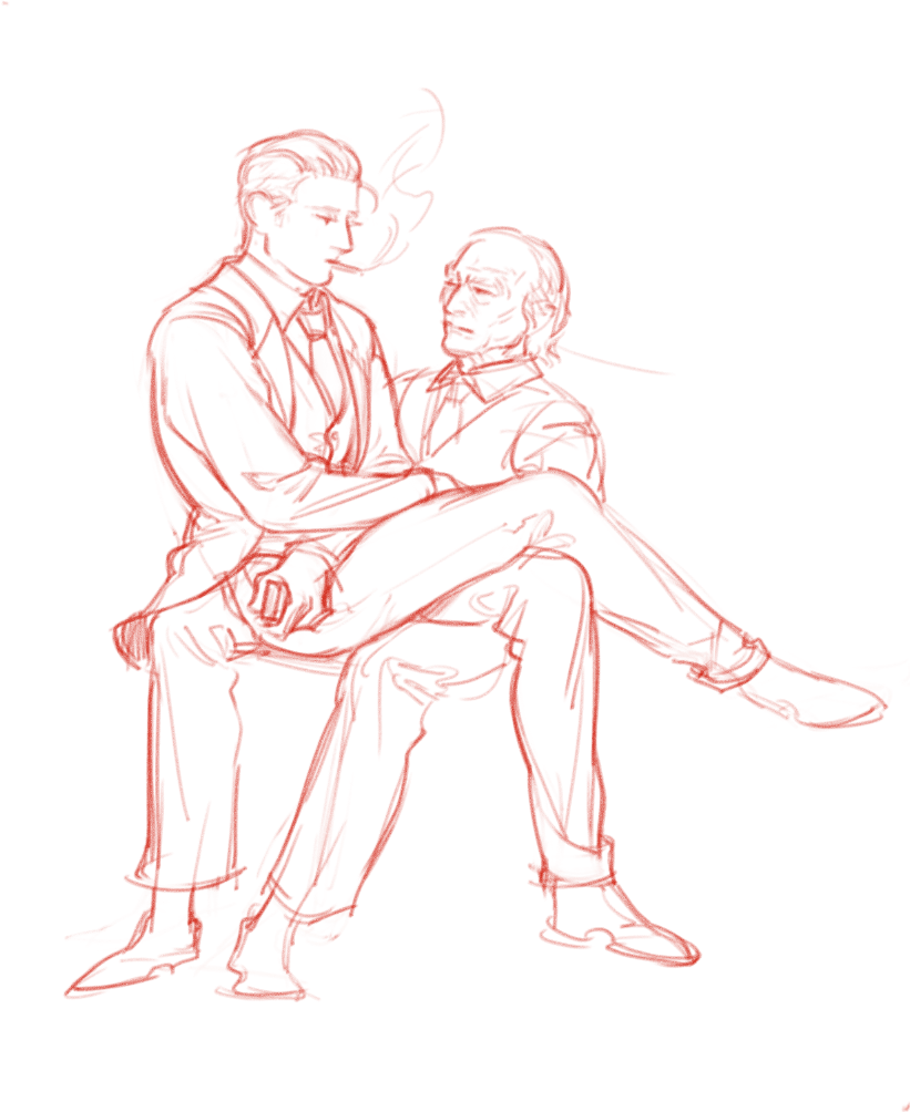 SleeptilIdie's tweet photo. Jff, don't think much, it's pure delulu hhh.
While procrastinating on my assignments, I drew Spencer &amp; little Zeno.
Also a doodle of Zeno rage-baiting old Spencer because he got no better thing to do as well. https://t.co/182ETRd57p