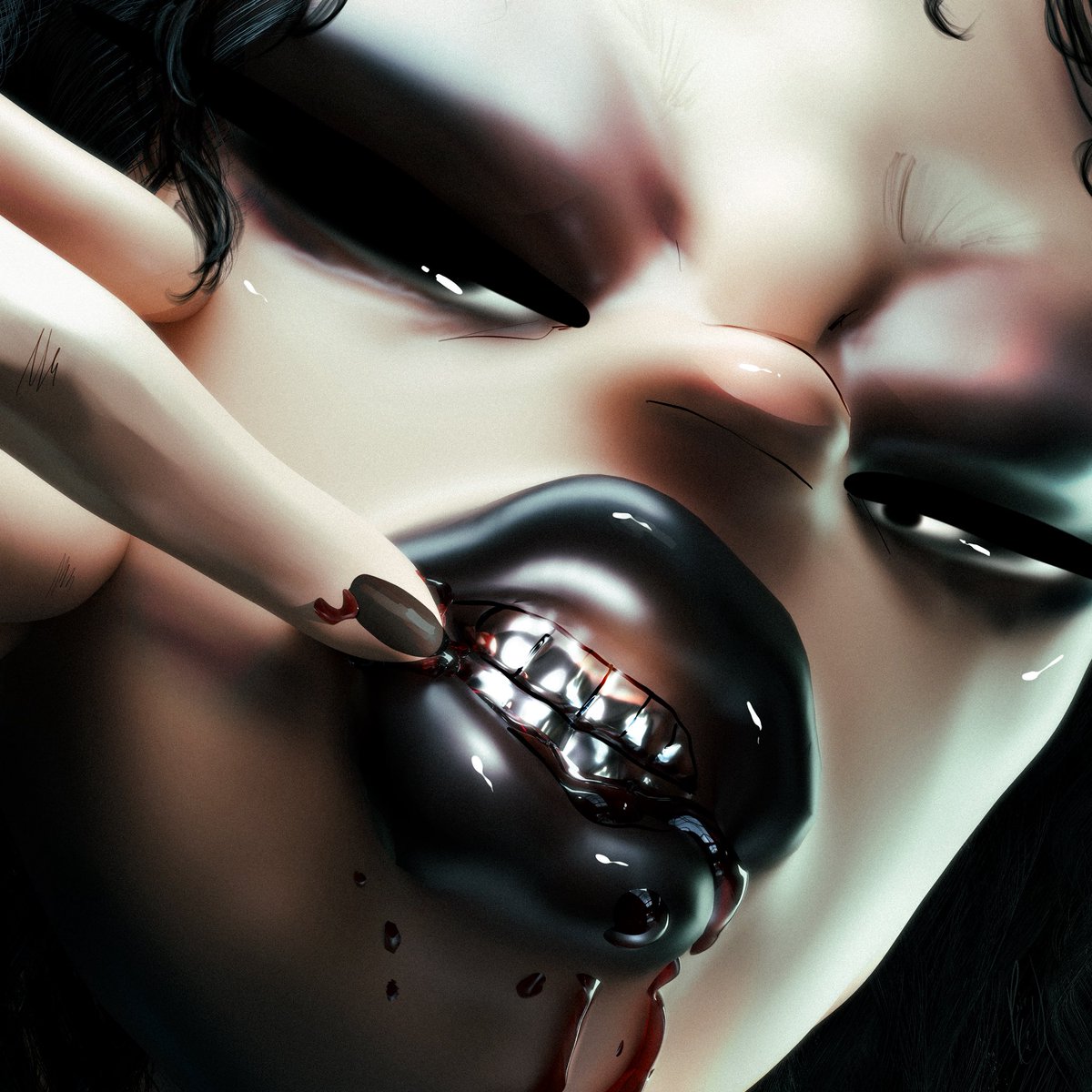 PoiandKeely's tweet photo. Album work for BLOODBATHER/SALEM VEX 🖤 
{3D Blender + Procreate} https://t.co/Yu2IJ3y9hG