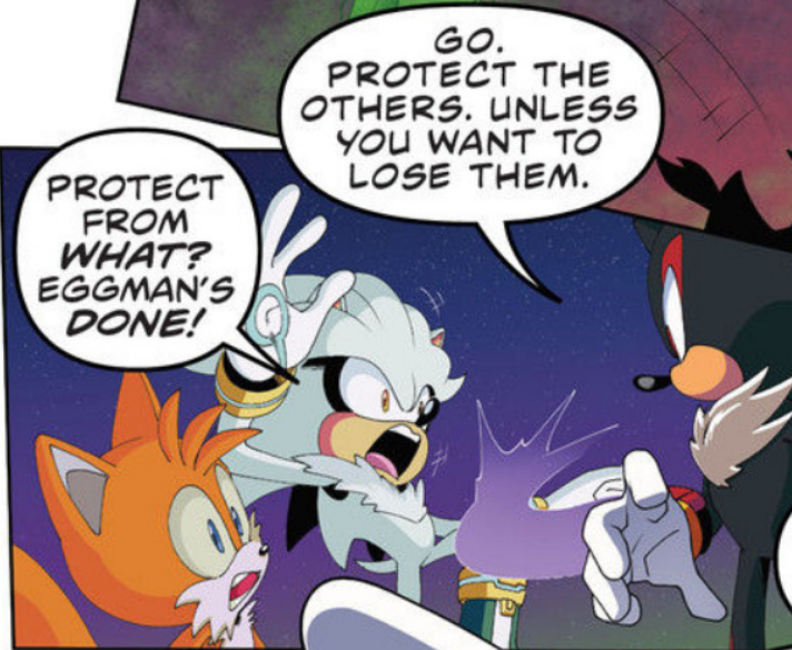 PrettyFluffyBoy's tweet photo. Shadow understands Silver well.

He intuits how much Silver just wants answers and how Mephiles used that. He recognizes his strengths and weaknesses.

Shadow even knows him well enough to translate what he means when Silver's blunt manner of speaking comes off the wrong way. https://t.co/iAiFofOMDU