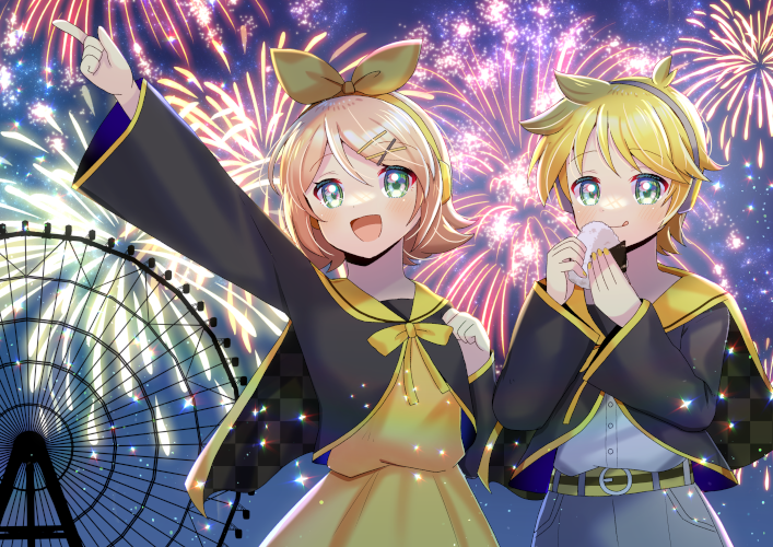 「今日は #花火の日 と聞いて! 大輪の花火はやっぱり綺麗ですよね…」|ヒヨヨ@skeb募集中のイラスト