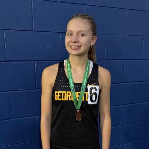 Gtown_Athletics's tweet photo. ✨We have a State Qualifier! 📣
Allie Tolle finished 5th place in the 3200m tonight at the Division IV Regional Track Meet, with a time of 11:41.17 - breaking her previous school record by 13.05 seconds! We are SO proud and excited to watch her at the State Meet on June 4th! 🖤💛 https://t.co/DXssHitfwt
