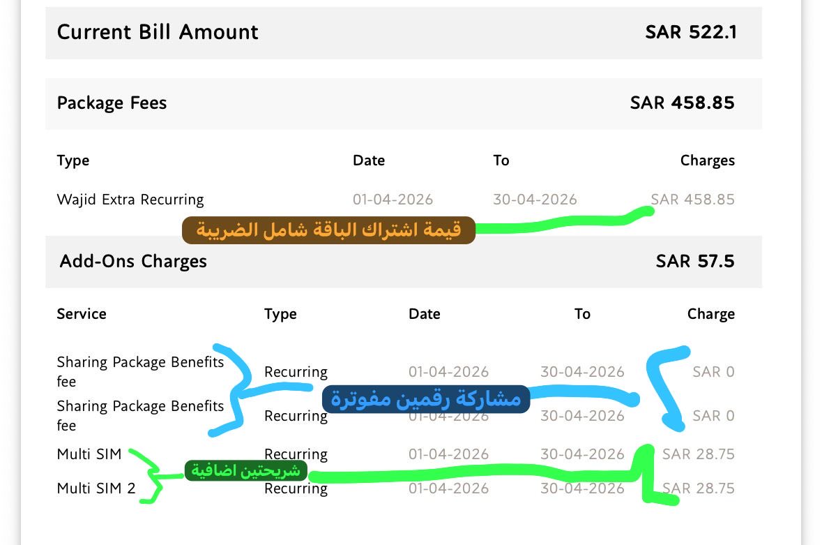 0ffLine15's tweet photo. @FAAa1972 @ali__alamri @stccare_ksa مثلك. واجد اكسترا ودخلت شفت الفاتورة وتاكدت.  مثل ماكتبت مسبقًا ١٠٠٪ 
تاكدت من باقتك https://t.co/TwgLmiaWZR