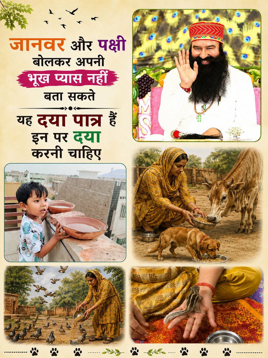 NishaInsan305's tweet photo. #SmallActsBigImpact
Saint Gurmeet Ram Rahim Ji  जी की प्रेरणा और निस्वार्थ प्रेम के मार्ग पर चलकर , हम रोज सुबह पक्षियों को पानी व दाना देते है । ये भी दया  ओर परम के  पात्र है। https://t.co/nn04HEmWnf