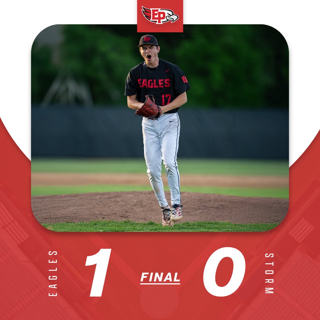 EPHSBaseball's tweet photo. Eagles survive to play another day by outlasting Chanhassen 1-0. 

CG shutout by Quinn Cloutier. 

Wilmer gets on in top of 7th and Kelly drives in the winning win! https://t.co/ATGjQVxImc