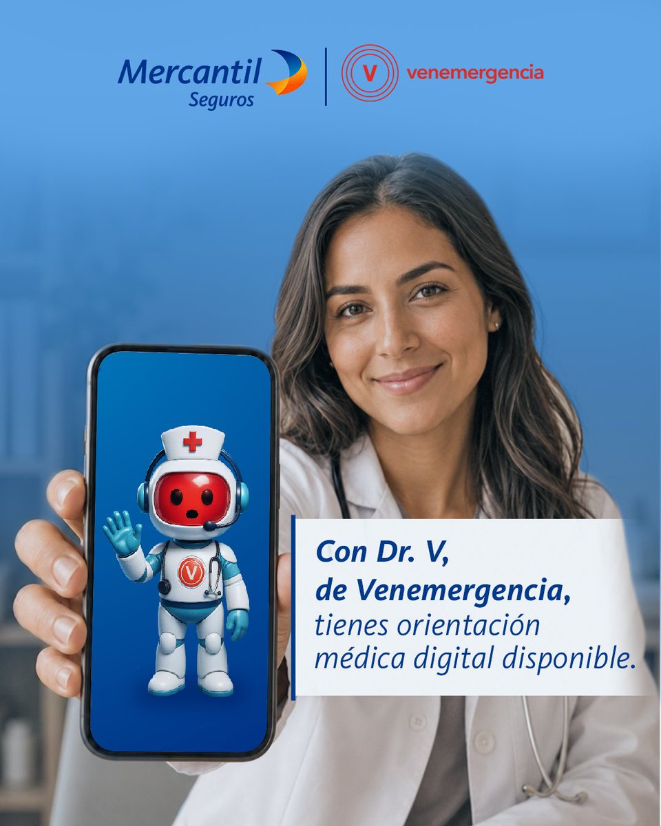 MercantilSeg's tweet photo. Cuando empiezan los síntomas, empezar con información es empezar mejor 💙
Desde la App de Mercantil Seguros, accede a Dr. V de Venemergencia, evalúa tus signos vitales y recibe orientación médica. https://t.co/GawXxWSl3T