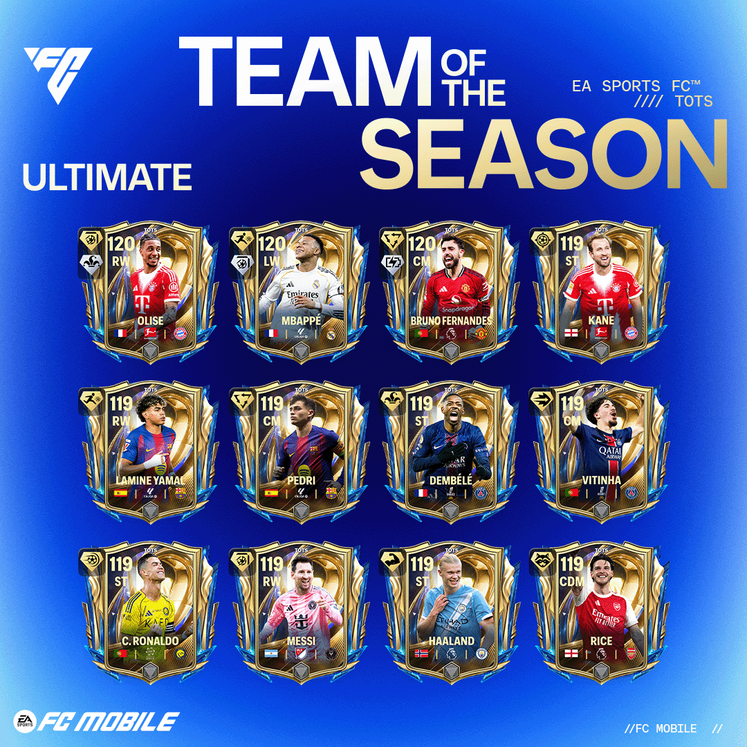 EASFCMOBILE's tweet photo. Elite talent. Signature PlayStyles. The Ultimate squad. 👑

UTOTS arrives in #FCMobile with The World's Game Update. https://t.co/rOXq9cmWg6