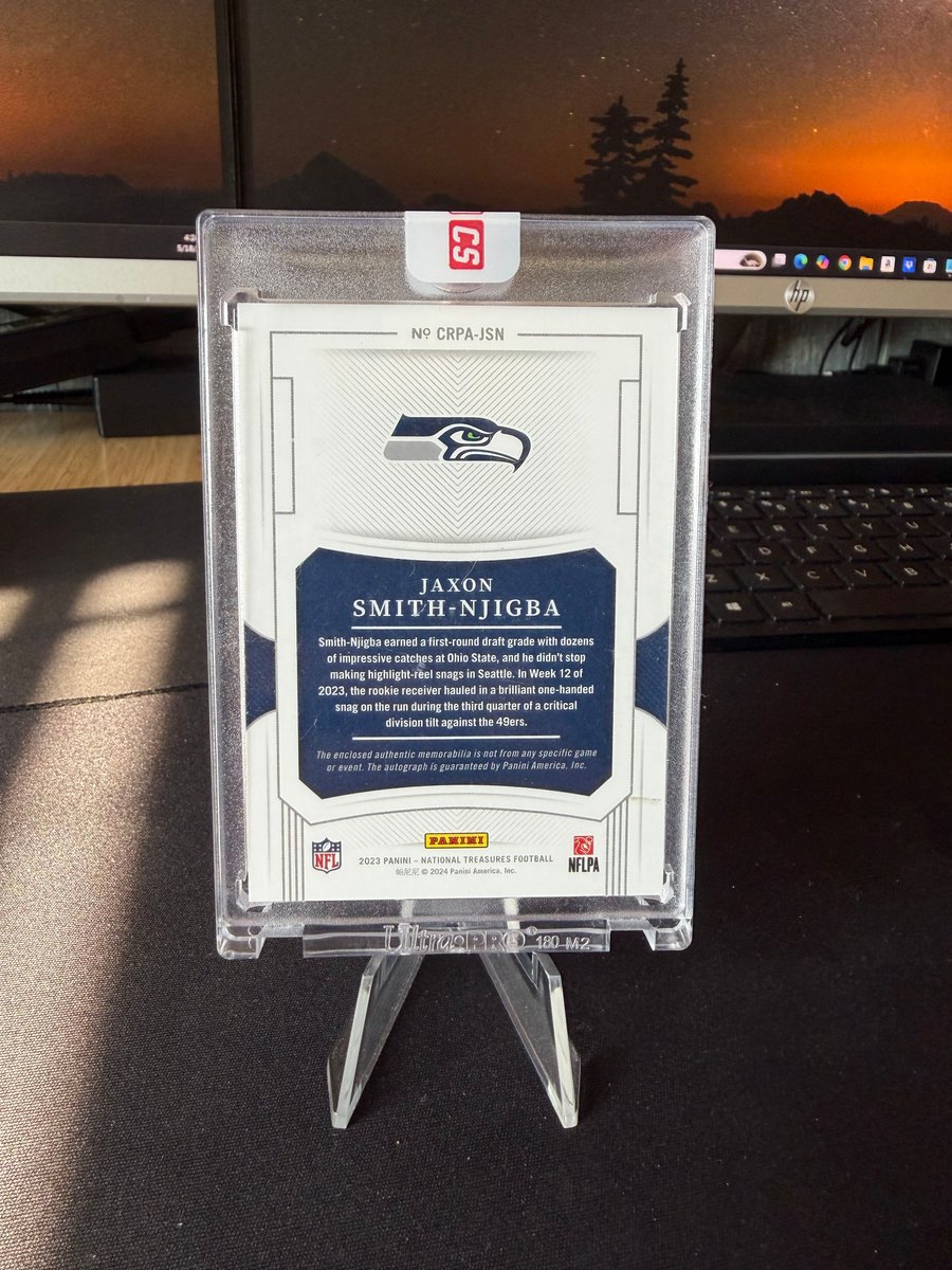 scottloft's tweet photo. The reigning 2025 NFL Offensive Player of the Year

Jaxson Smith-Njigba

2023 National Treasures - Crossover Holo Silver - Rookie Patch Autograph 06/25

Do you think he can repeat as OPOY? https://t.co/nVGCMdZ3F3