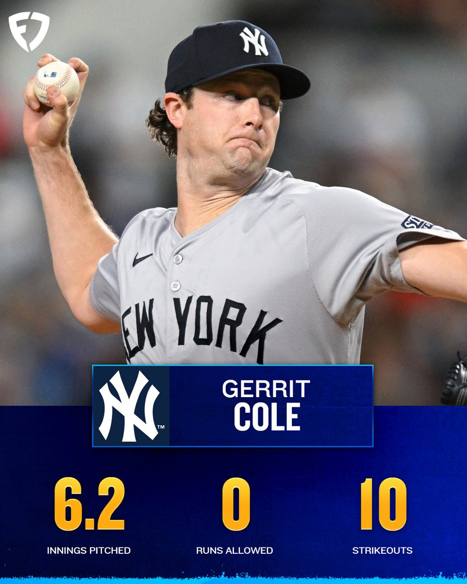 FDSportsbook's tweet photo. Gerrit Cole in just his SECOND start of the season tonight 😱😱😱😱😱😱

Is he fully back?

#RepBx https://t.co/Re5bWZH1wZ