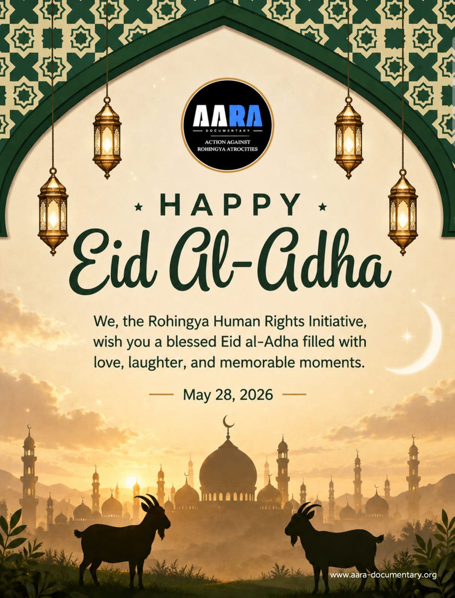 ActionRohingya's tweet photo. "We (Rohingya) are wishing to return to our homeland Arakan in the upcoming Eid, and praying for the Rohingya refugees here in Cox’s Bazar to be in good health and happy on this occasion."

May this Eid bring us closer to justice.
#Rohingya #Arakan #EidPrayers #HopeForReturn https://t.co/CkLPBHTxti