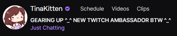 tinasupdate's tweet photo. — Tina changed her stream title ! 🥳 https://t.co/eTFUwhxePs