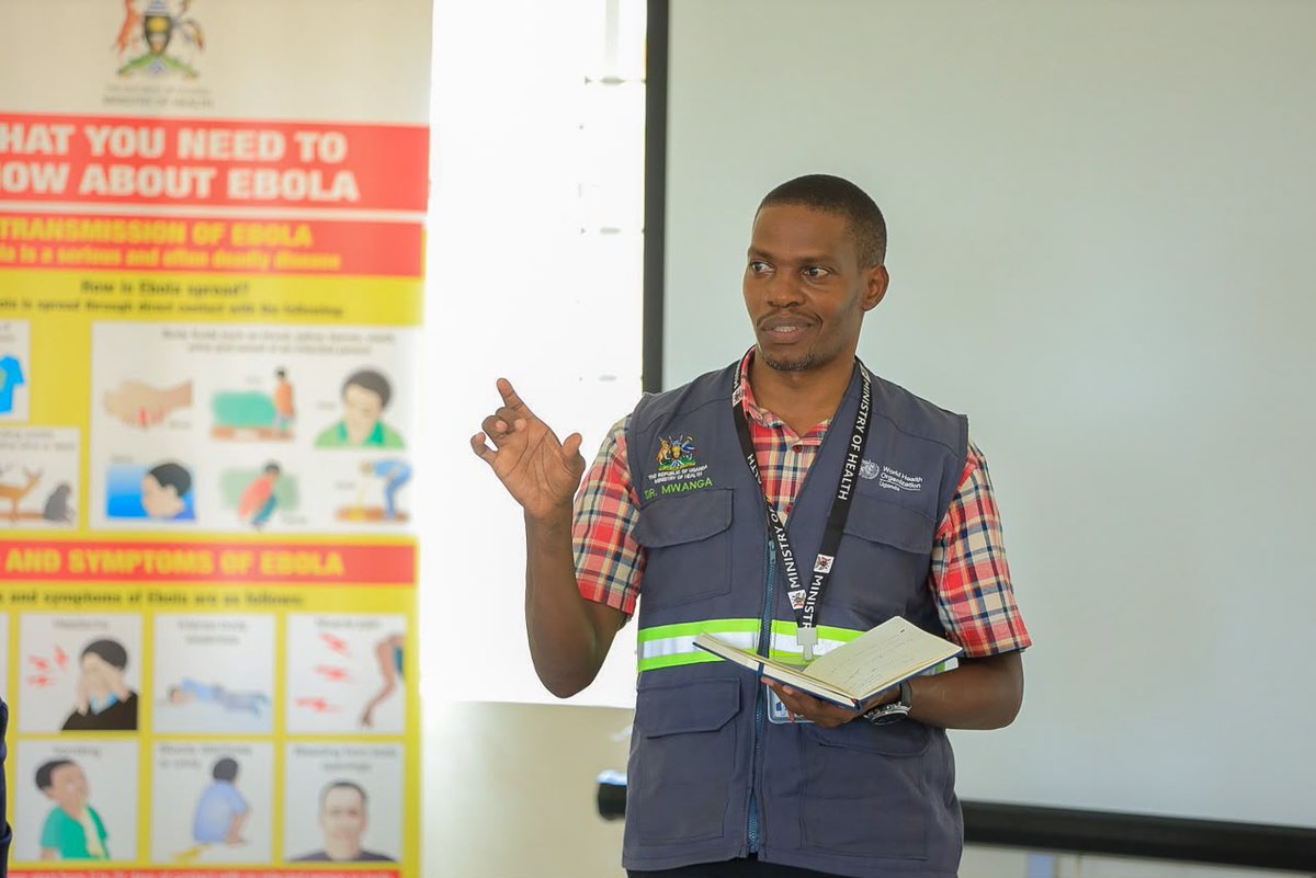 IOM_Uganda's tweet photo. IOM 🇺🇬, with partners, is strengthening @MinofHealthUG’s Ebola response in high-risk border districts. During the Ntoroko District Task Force meeting, the Mission reaffirmed its commitment to train 80 VHTs and Community Health Extension Workers in Community-Based Surveillance. https://t.co/zKUeVE2IKk