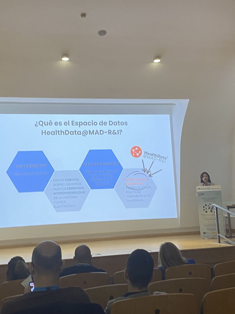 HealthData_MAD's tweet photo. 📍 Esta semana participamos en la jornada “Espacios de Datos de Salud y Hospitales” en el Hospital Puerta de Hierro.

Un espacio para compartir avances sobre #EHDS, interoperabilidad, gobernanza y uso seguro de datos sanitarios para investigación e innovación en salud. https://t.co/qMnuCryv9c