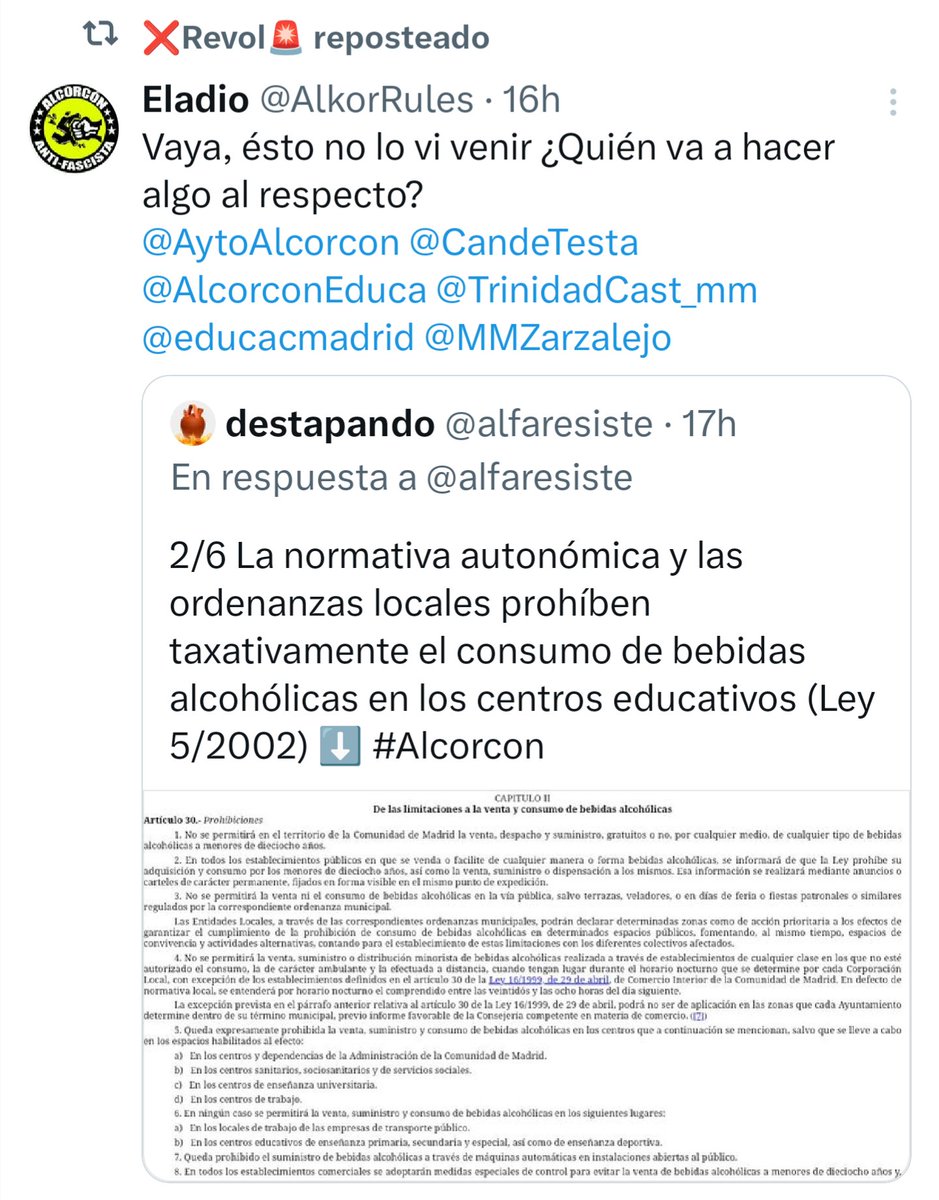 Toni_MLuna's tweet photo. Esta pinza entre los restos de Podemos Alcorcón y okDiario no la veía venir. Acuden al mismo medio que tanto denunciaron en el pasado por ser un panfleto de bulos. Cada palo que aguante su vela. https://t.co/XPYpMySgRO
