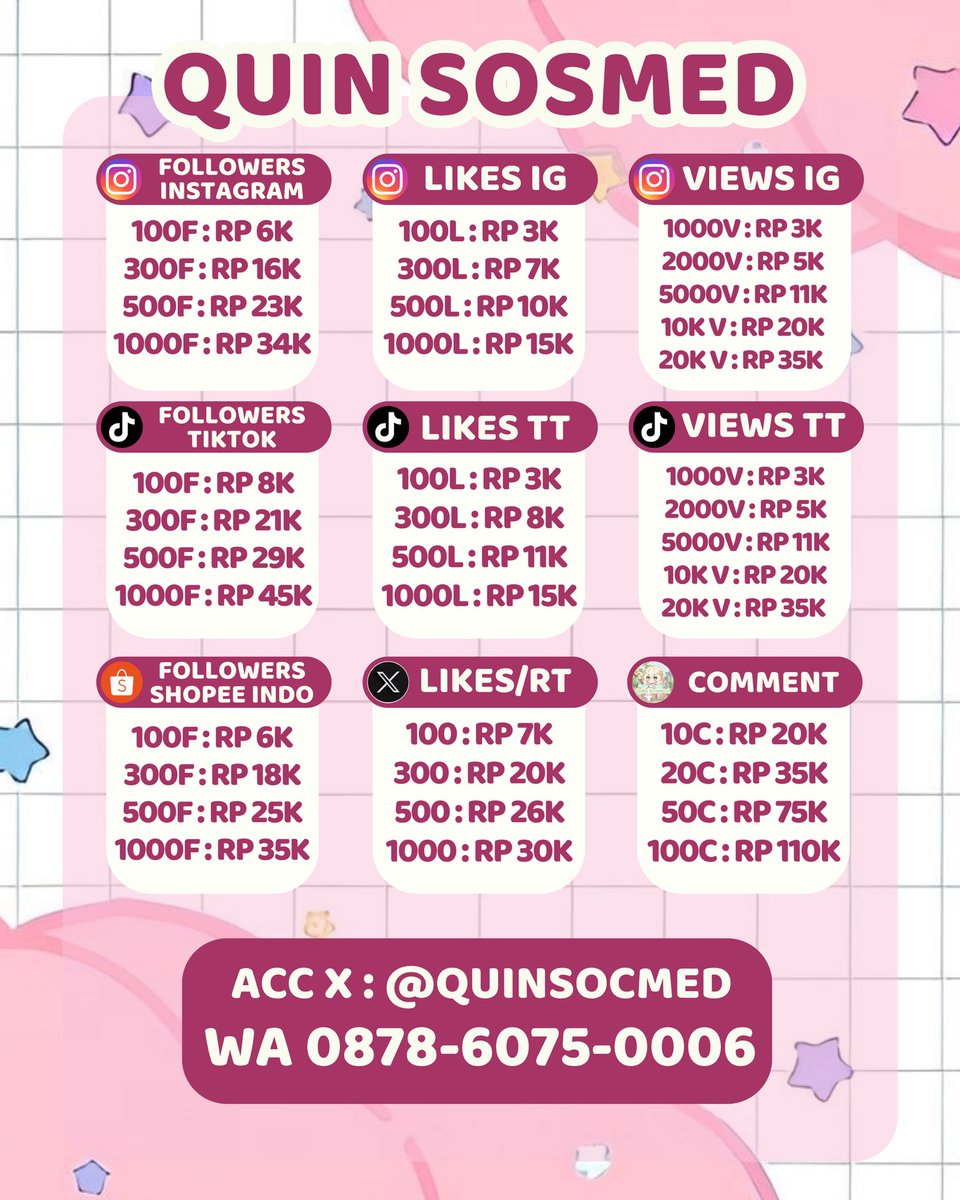 allegae's tweet photo. Proses Fast — Jasa Sosmed Trusted Sejak 2O18 

💌 : https://t.co/VIlJOmwFNJ
💗 testie cekpin

jual tiktok ig like foll view likes beli trusted upfoll follower followers folls views jasa comment save komen save share buzzer indo shopee permanen murah instagram indonesia zonauang https://t.co/uGj1T6eHZE