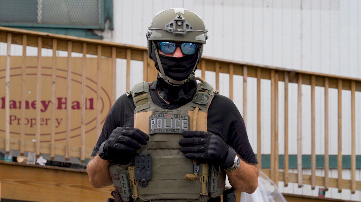 sandibachom's tweet photo. They're normalizing a police state. Getting us used to masked armed men who answer to no one.  They send them to the airports, they will send them to the polls and now with the slush fund they will build their private army loyal only to Trump. #NotAmerica https://t.co/cbfA42Ypqz