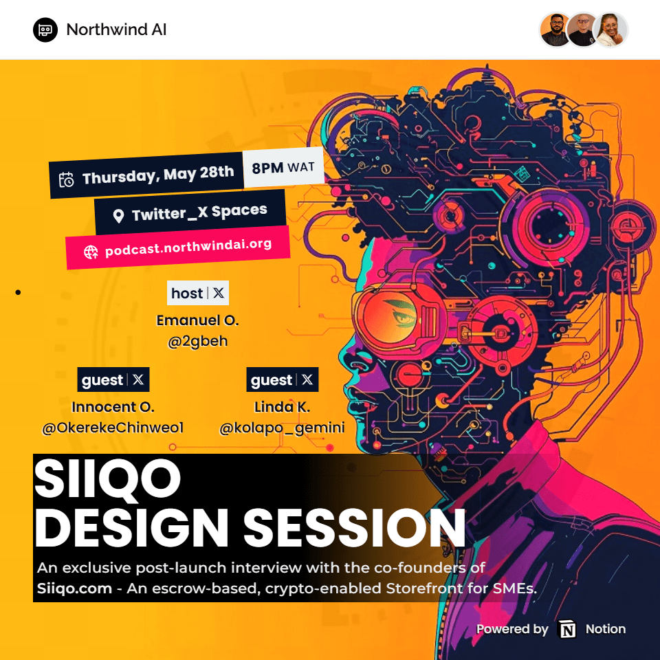 2gbeh's tweet photo. 🎙️ HAPPENING TONIGHT: A Design Session with Okereke Innocent @OkerekeChinweo1 &amp; Linda Kolapo @kolapo_gemini, co-founders of https://t.co/vQ1lhGSHzp - an escrow-based, crypto-enabled, Storefront for SMEs.

LIVE on X Spaces at 8PM (WAT), TONIGHT!!

RSVP  https://t.co/FNZ8uCJA3k https://t.co/X3PpvlpTwJ