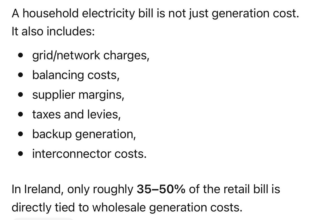jon_bayle's tweet photo. @JamesOConnorTD for speed / cost & to circumvent planning & other legal issues - might it make sense for Ireland / a semi-State to explore building a second SMR on the Welsh site and run an inter-connecter ? Like we import nuclear from France, except we try own the asset too. 

The UK have been open to selling / using capital from 3rd parties for its nuclear industry in the past - a hybrid public / private model. Rolls-Royce estimating the cost of a reactor unit at £2-3bn. 

There’s a potential path here for households having the cheapest electricity in Europe & diversified energy security. It seems like we have ~2m households. 

Some AI calculations here :