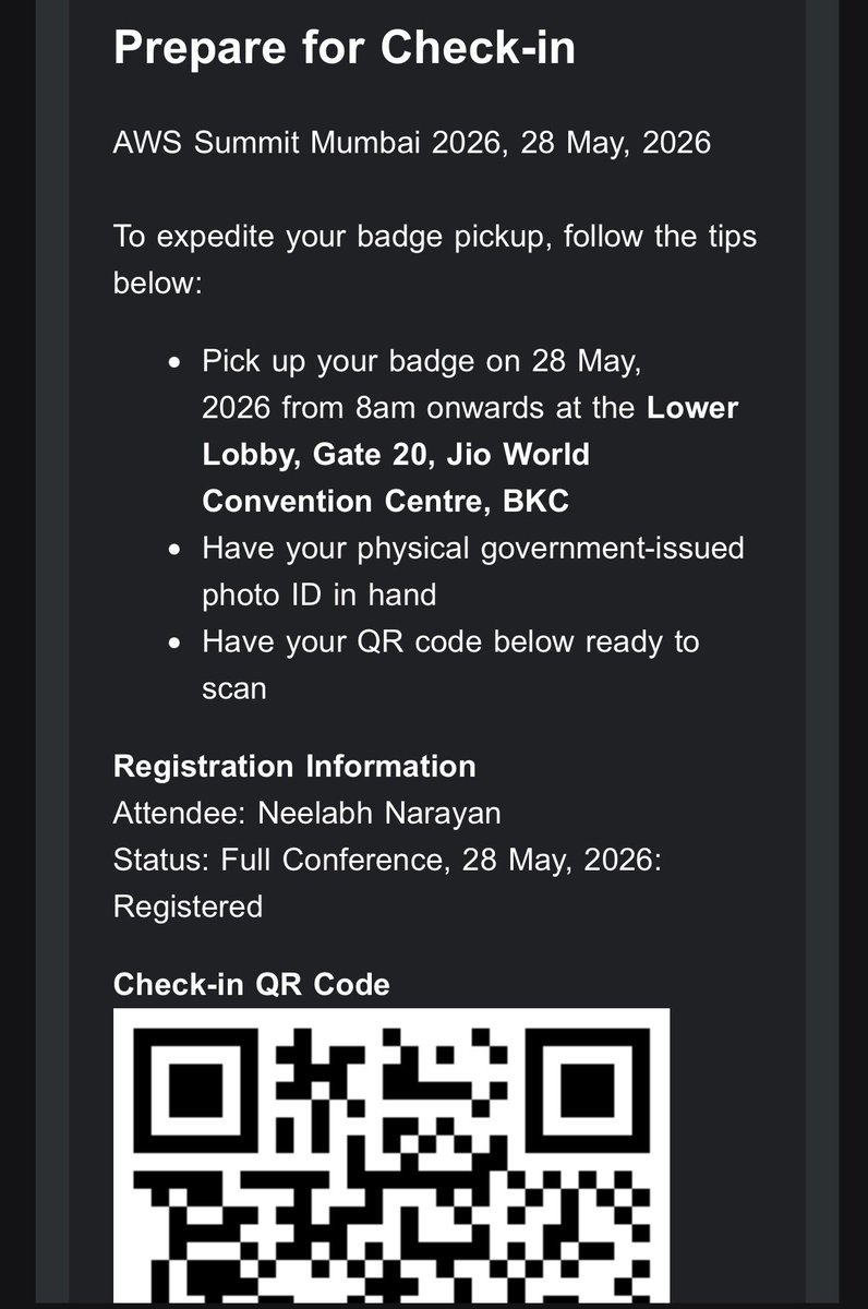 neelabh_narayan's tweet photo. What an absolute nonsense is going on @awscloud @AWSCloudIndia BKC Jio Convention Centre Gate20,Registered and invited people are not able to get in @aajtak @IndiaToday @Devendra_Office @Dev_Fadnavis https://t.co/AmxZzjqsef
