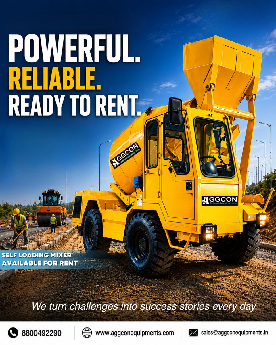 AGGCONEQUIPMENT's tweet photo. Self Loading Mixer Available for rent
📞 8800492290 | ✉️ sales@aggconequipments

#selfloadingmixer #concreteequipment #ViksitBharat #equipmentrental #infrastructure #renting #globalrentalalliance #construction #lifting #PanIndiaRental #InfrastructureDevelopment #RentThePower #heavymachinery #constructionlife #InfrastructureIndia #BuiltToPerform #ReliableRental