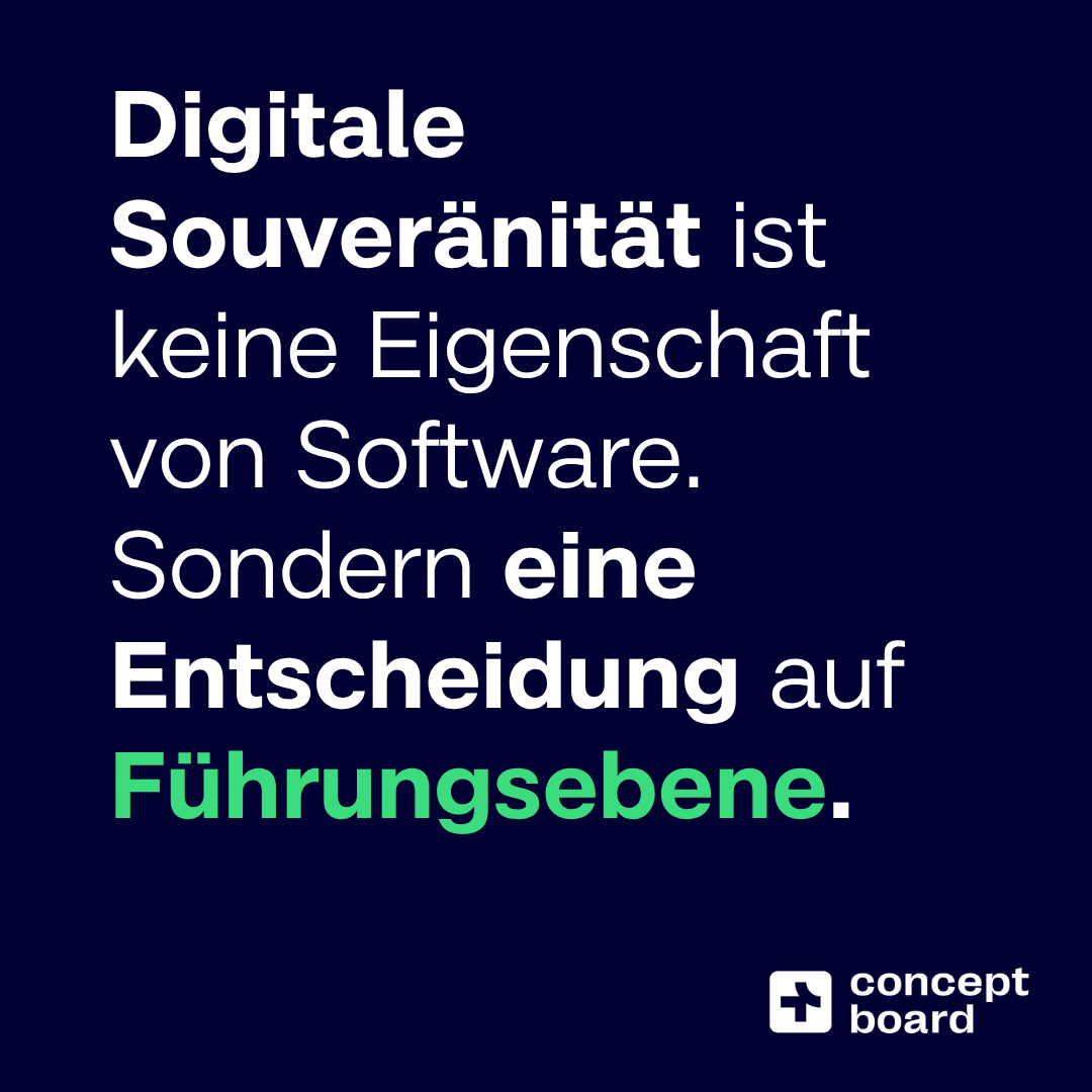 ConceptboardApp's tweet photo. „Digitale Souveränität ist keine Software-Eigenschaft, sondern Führungsentscheidung.“

Wer Digitalisierung delegiert, schafft Abhängigkeiten.
Souveränität entsteht durch klare Prozesse, Verantwortung und Steuerung.

👉 Jetzt einordnen: https://t.co/48B3QWrm1n https://t.co/4MfcBKo4VX