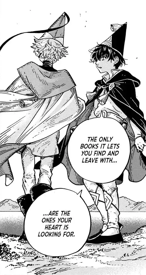 pinweyo's tweet photo. #whaspoilers rambling BEWARE //

OMG OK WAIT this made me think about whether or not olly remembered going through the tower of tomes (i assumed not since it was so crucial in That scenario), and so i went back to find where he talks about it and remembered THIS panel... (1/7) https://t.co/vxfHbhdaxX