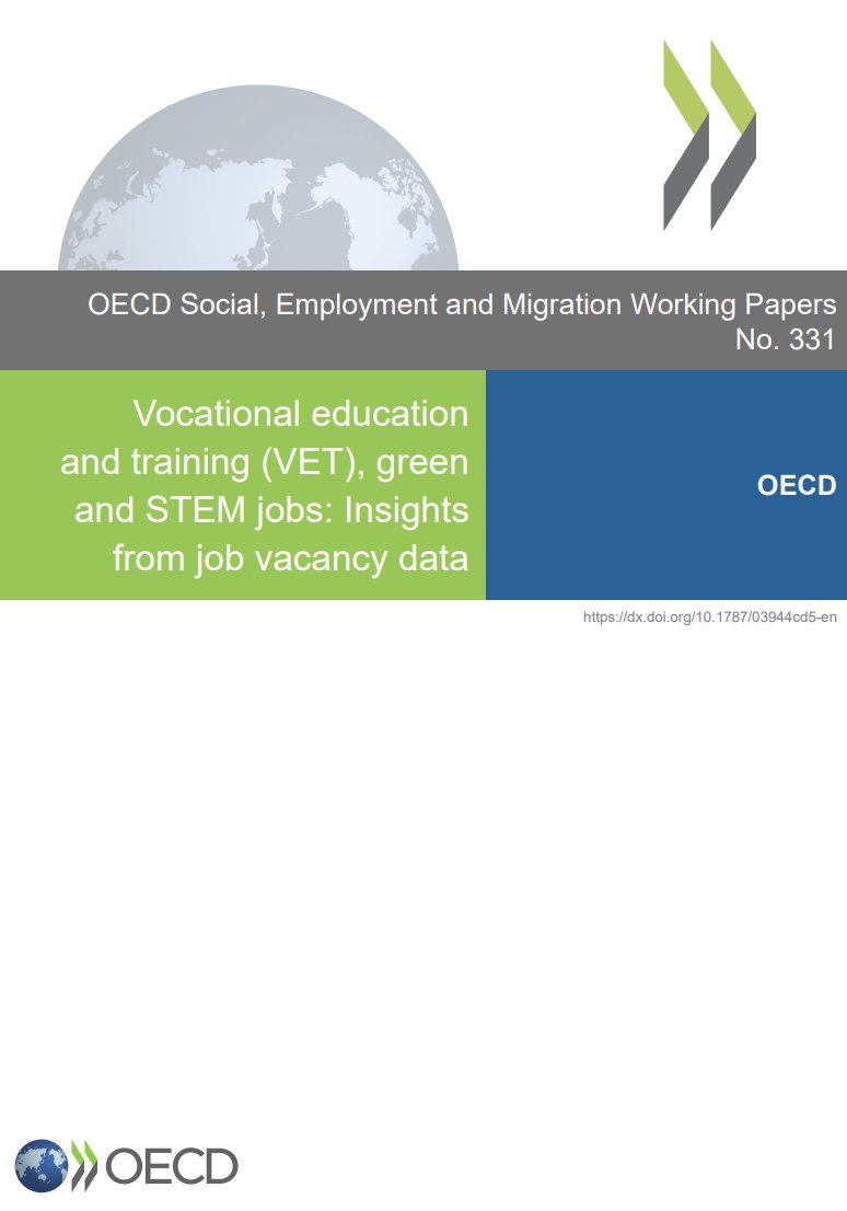ADAPT_bulletin's tweet photo. Vocational education and training (#VET), #green and #STEM jobs. Insights from job vacancy data https://t.co/Zlh5sR0cuG via @OECDEduSkills https://t.co/tSddGHWAAq