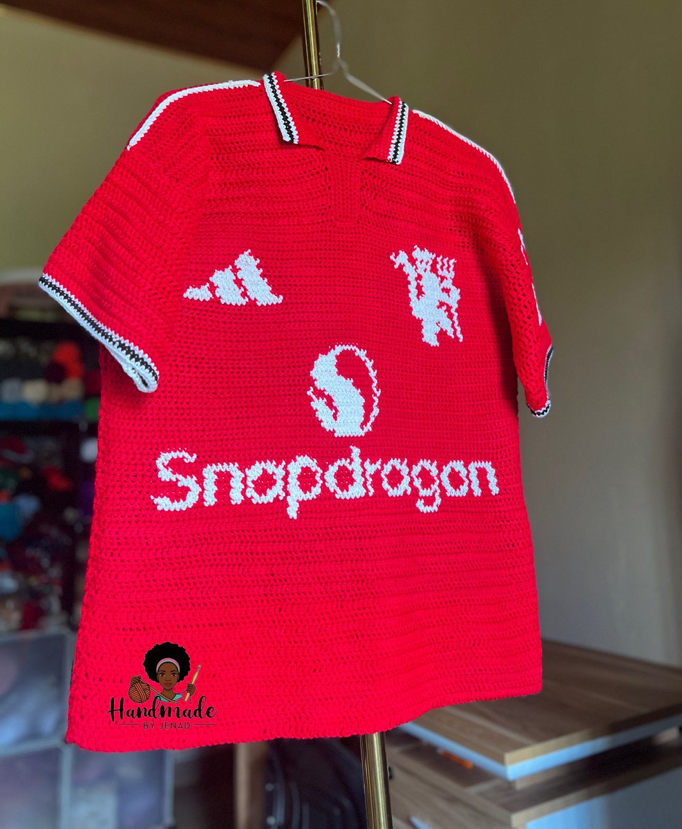 jenny_frimp's tweet photo. If you wanna stand out next season when Manchester United lifts the EPL trophy, now’s the time to get a crochet jersey from me🙏🔴 https://t.co/qZ78dTVTps