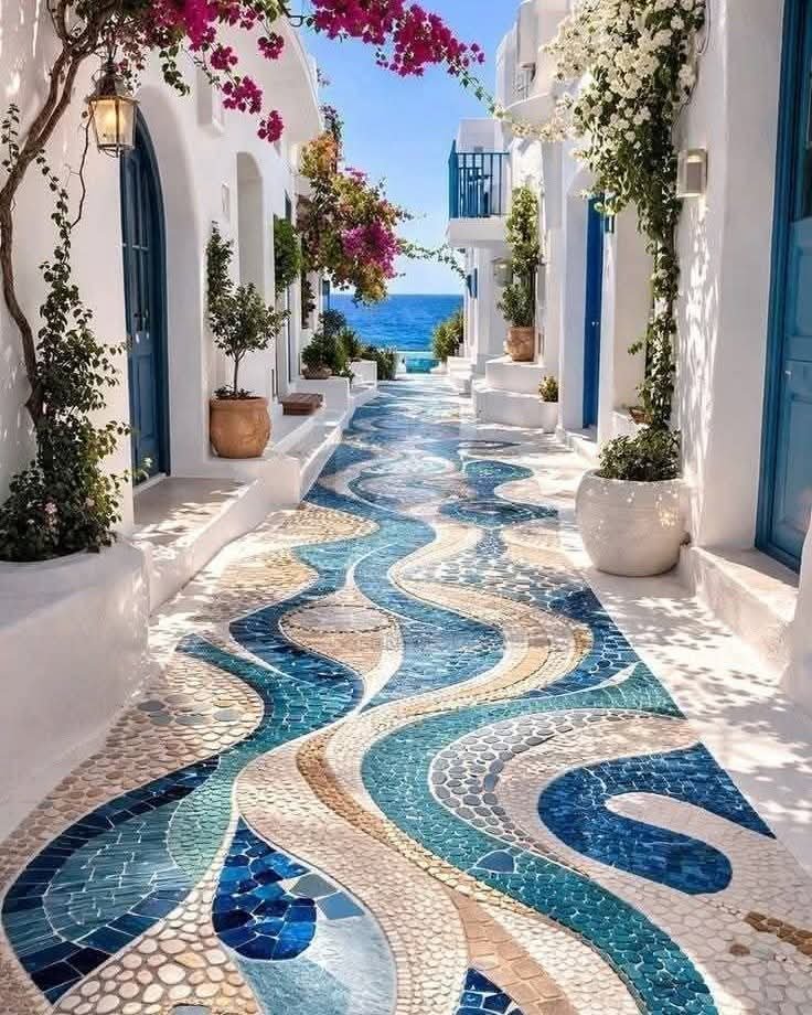 ab_cd_1235's tweet photo. Streets of Santorini Greece🇬🇷 https://t.co/tzlXGux1Ch