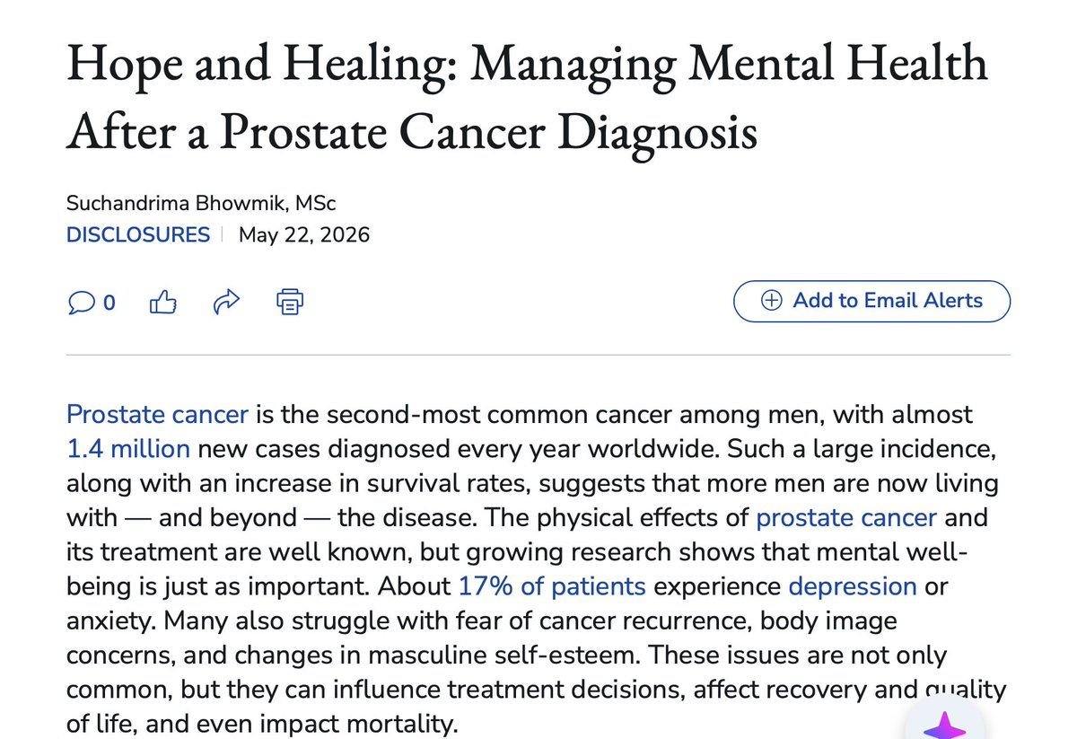 TheFocalTC's tweet photo. mental health struggles after a prostate cancer diagnosis are not only common, but they can influence treatment decisions, affect recovery and quality of life, and even impact mortality https://t.co/5d3apc5xAh https://t.co/MVjRsqjiiw