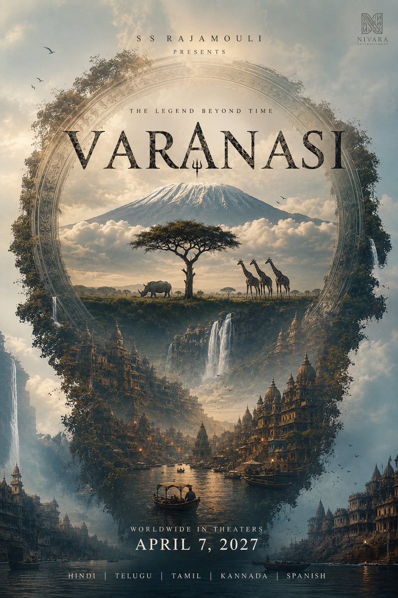 Nivara2026's tweet photo. 🎬 Varanasi (2027) 
#SSRajamouli #Varanasi https://t.co/PRKDZrV73C
