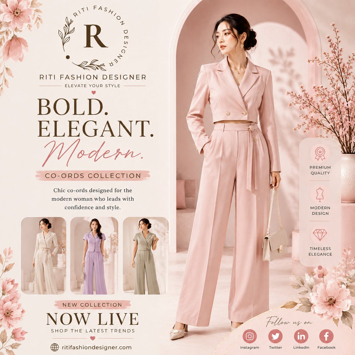 RitiDigital's tweet photo. ✨ Bold.Stylish.Contemporary ✨
👗Our Newest Pastel modern korean co-ords line will elevate your wardrobe.
🌸Chic silhouettes 
💎Premium elegance 
🖤Timeless fashion
🛍️Get the newest styles right now.
🌐https://t.co/Lg0QwxBjcr
#RitiFashionDesigner #CoOrdsCollection #KoreanFashion https://t.co/VIxCKN1H1G