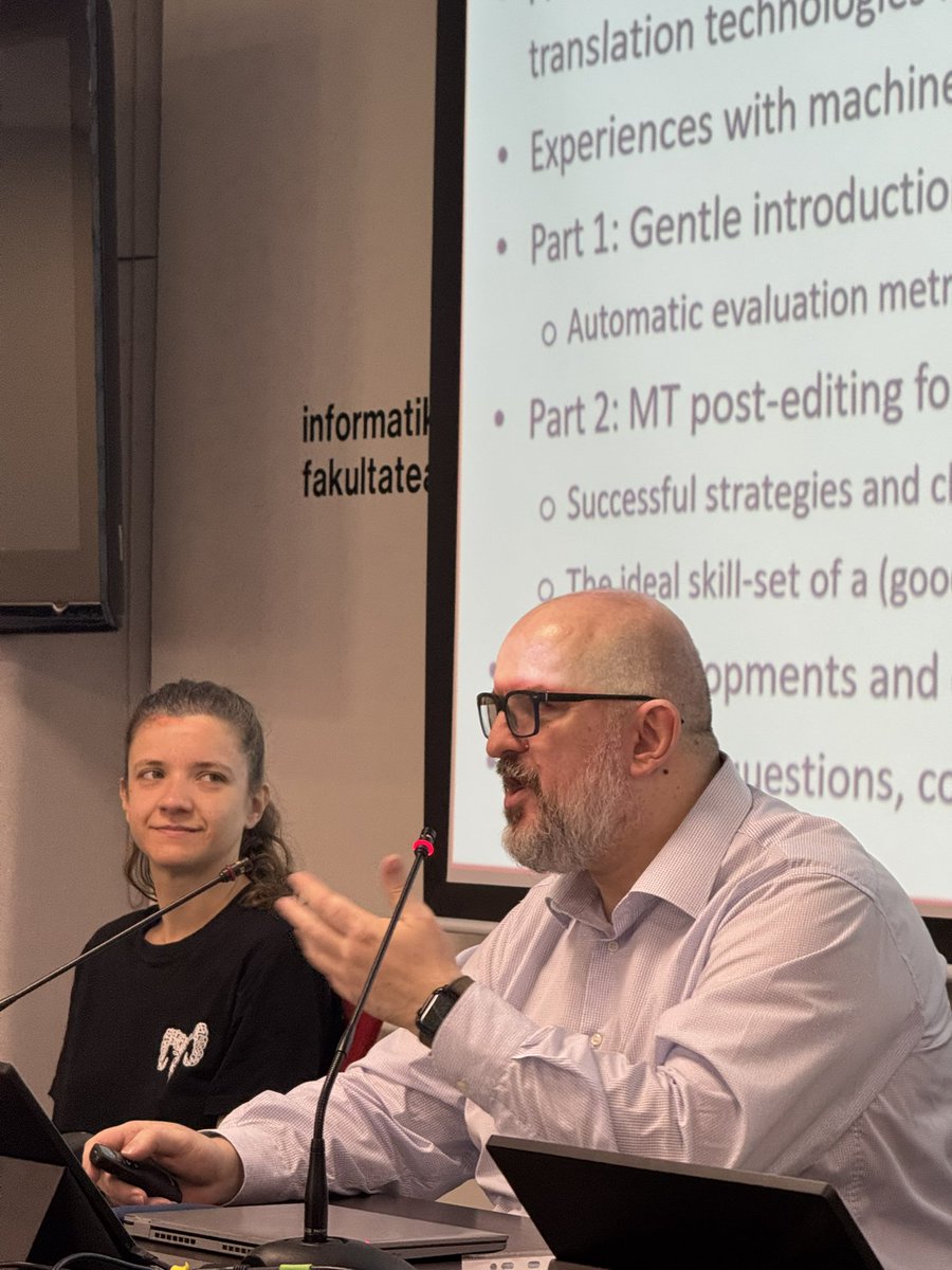 FOSTERLANG_EUR's tweet photo. We begin the second day with Federico Gaspari and Catalina Amengual presenting Machine translation quality evaluation and post-editing for minoritised languages.
#Fosterlang https://t.co/FChZotj0kC