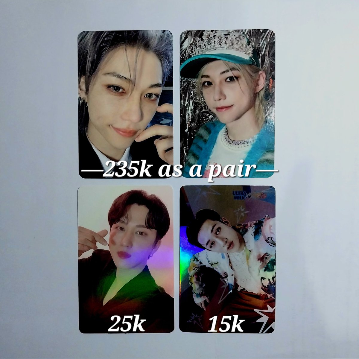 umopoca's tweet photo. want to sell / wts 🛒

𐙚 Stray Kids
♡ Felix 5 Star Everline + Dragon
♡ Changbin Nacific Round 3
♡ Bangchan Ultra Milk Hologram

📍Jatim, ina
📎 https://t.co/KuTwevsNwf

t. looking for buyer lfb photocard pc skz r3 https://t.co/bc6qnXoroT