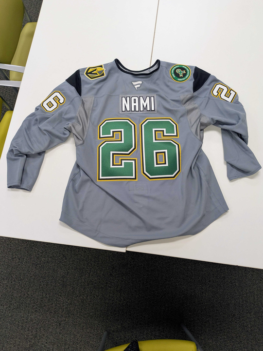 NAMISNV's tweet photo. We are incredibly honored to receive this customized Mental Health jersey from the Vegas Golden Knights 💚

Thank you for your support and for continuing to help shine a light on mental health awareness in our community! 

#vegasgoldenknights #mentalhealth #namisouthernnevada https://t.co/RVy3eDgGMh