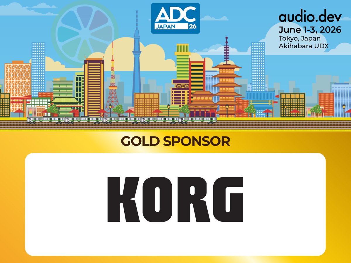 audiodevcon's tweet photo. We’re grateful to @KORG_Official for helping make ADC Japan 2026 possible.

Thank you for supporting audio developers, innovation, and the growing audio community in Japan and beyond.

June 1-3, UDX Akihabara, Tokyo
https://t.co/JjhcP3Yvor

#audio #music #developer #programmer https://t.co/WSuO9nlOHt