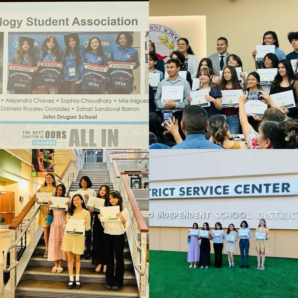 RAlva_VDS's tweet photo. Dragons @JohnDrugan_PK8 are Texas TSA State Champions‼️🐉 🖥️  Look out world, here they come 😃🌟 Fabulous job @HPortillo_JDS 👏@ChavezJDrugan @SISD_ES #LeadLikeADragon #TeamSISD https://t.co/g6KR86Ywqd