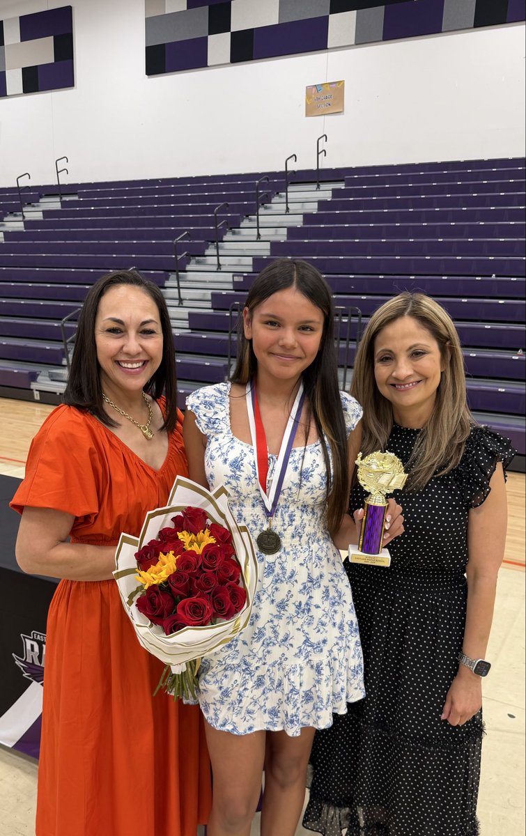 PRORTEGA48's tweet photo. Beyond proud of our baby girl and all she accomplished this school year! 💜 She earned a Science Academic Award, made the AB Honor Roll, and received her STUCO medal. Go Ravens! 🐦‍⬛ 🎉 On to 7th grade! ✨ @Eastlake_Middle 💜🖤 https://t.co/6t0bcPcwn3