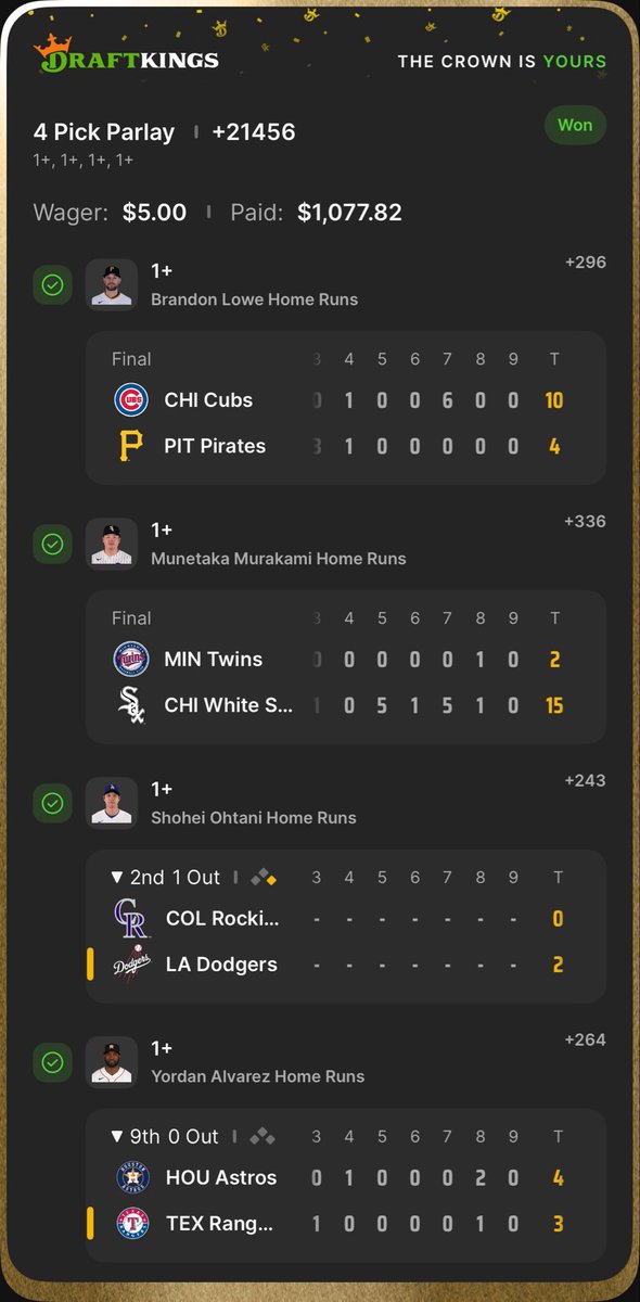 delescope's tweet photo. @onlyparlays  and just like that we up for the month! 🙏🏿🙏🏿💪🏿💪🏿 https://t.co/xBx8NM7BCG