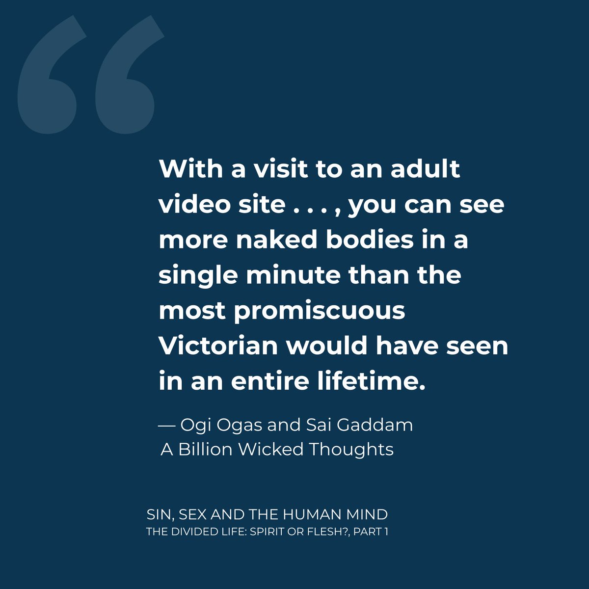 visionorg's tweet photo. Online pornography compresses into moments what earlier generations would not have encountered in a lifetime.

Read the article "Sin, Sex and the Human Mind. Is Pornography Use a Big Deal?"  

https://t.co/sAV1ALOBDP  #pornography #emotionalhealth https://t.co/aHSangvFBC