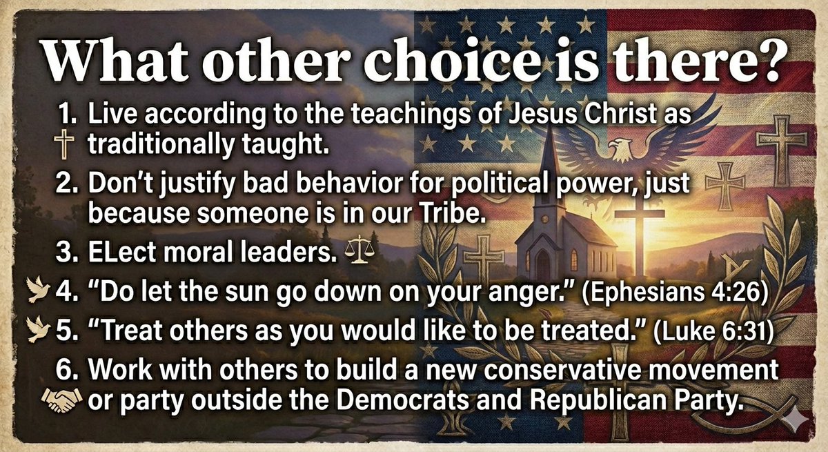 robert_weiter's tweet photo. @Arenathebook @DavidAFrench 𝙒𝙝𝙖𝙩 𝙤𝙩𝙝𝙚𝙧 𝙘𝙝𝙤𝙞𝙘𝙚 𝙞𝙨 𝙩𝙝𝙚𝙧𝙚?  Retired pastor, Christian broadcaster, former Republican  state politician and Republican delegate weighing in: 
(I wrote this to answer your question.)

#choices #politics #faith https://t.co/c8GQFiZITR