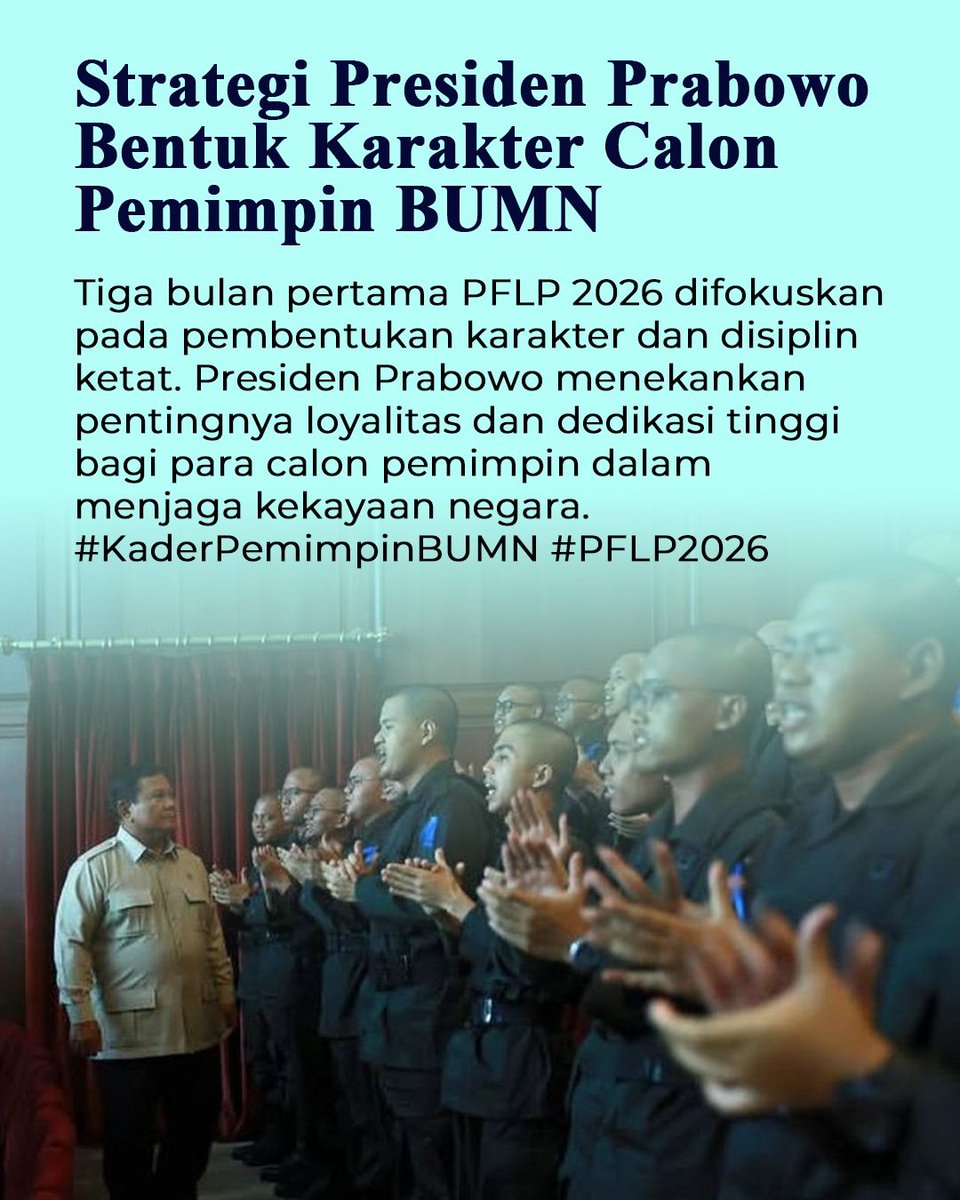 inisania87's tweet photo. Presidential Future Leaders Program jadi langkah nyata menyiapkan pemimpin BUMN masa depan yang profesional, tangguh, dan berintegritas demi Indonesia yang lebih maju. #CetakPemimpinBaru https://t.co/7V2i2a5pjx