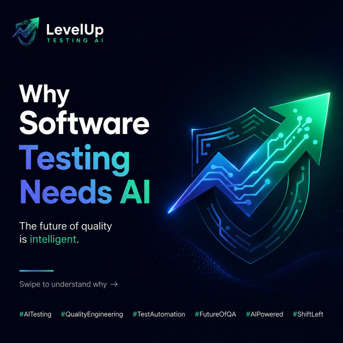 LevelUpTestAI's tweet photo. The future of software testing won’t be manual.

It will be intelligent. ⚡

We’re building what comes next.

#AITesting #SoftwareTesting #TestAutomation
#QA #ArtificialIntelligence #QualityEngineering
#SDET #FutureOfTesting https://t.co/4QO9p0vbhR